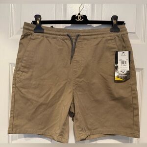 Volcom Frickin Elastic Waist Khaki Shorts Pockets TRUE TO THIS Big Youth XL